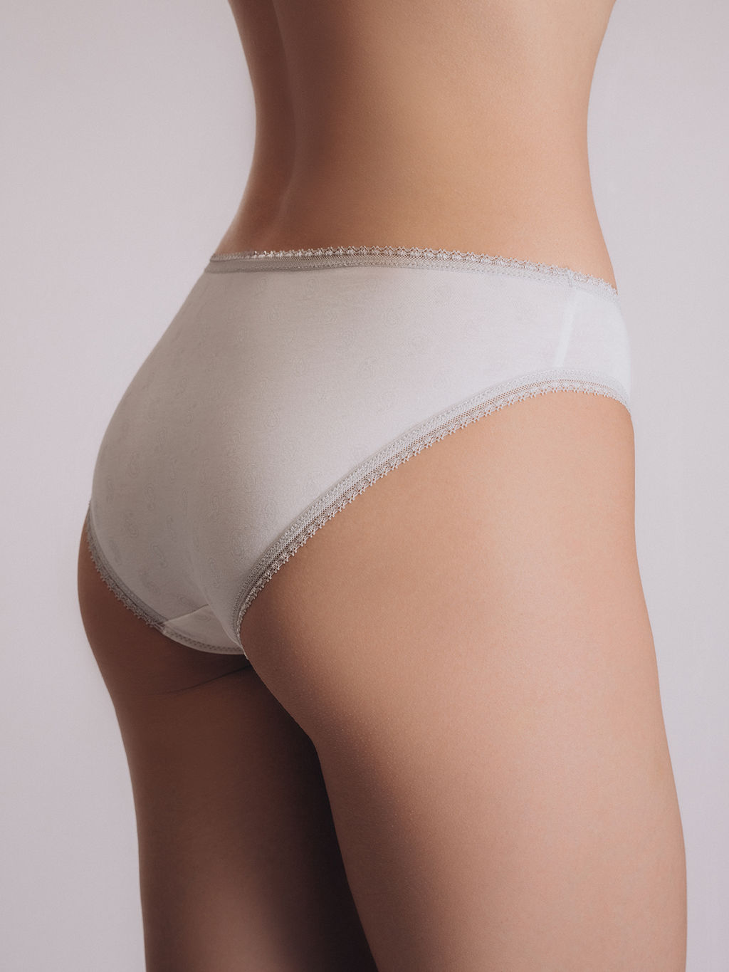 Трусы Indefini белые с кружевом хлопок с эластаном  фото 4