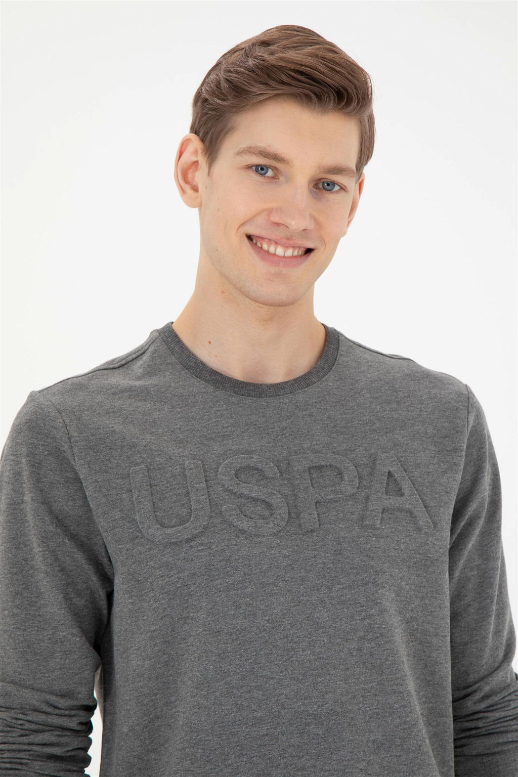 Мужской базовый свитшот антрацитовый меланж Неожиданная скидка в корзине - U.s. polo assn фото 2