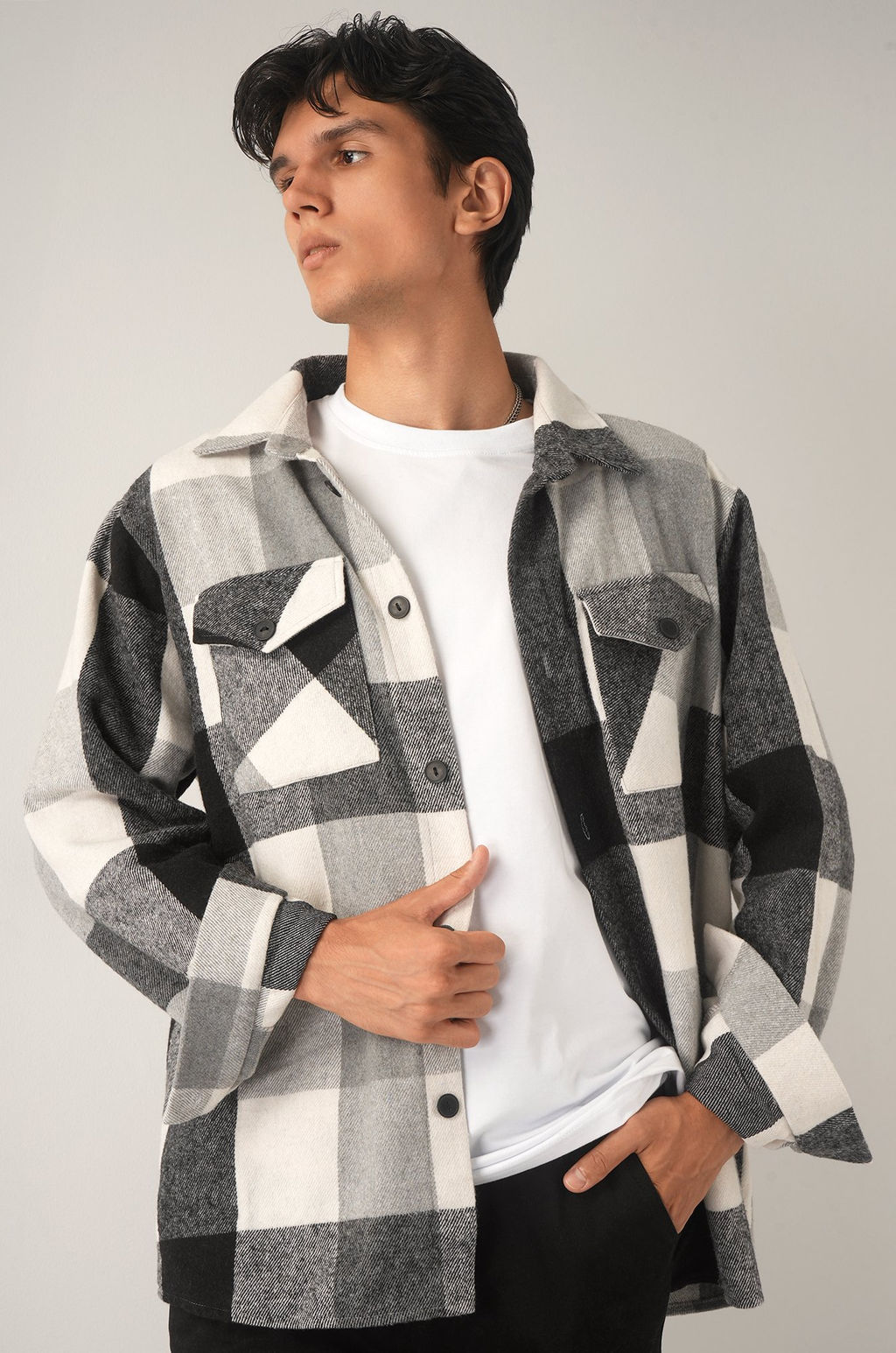 Мужская теплая рубашка в клетку Happy Fox  фото 29