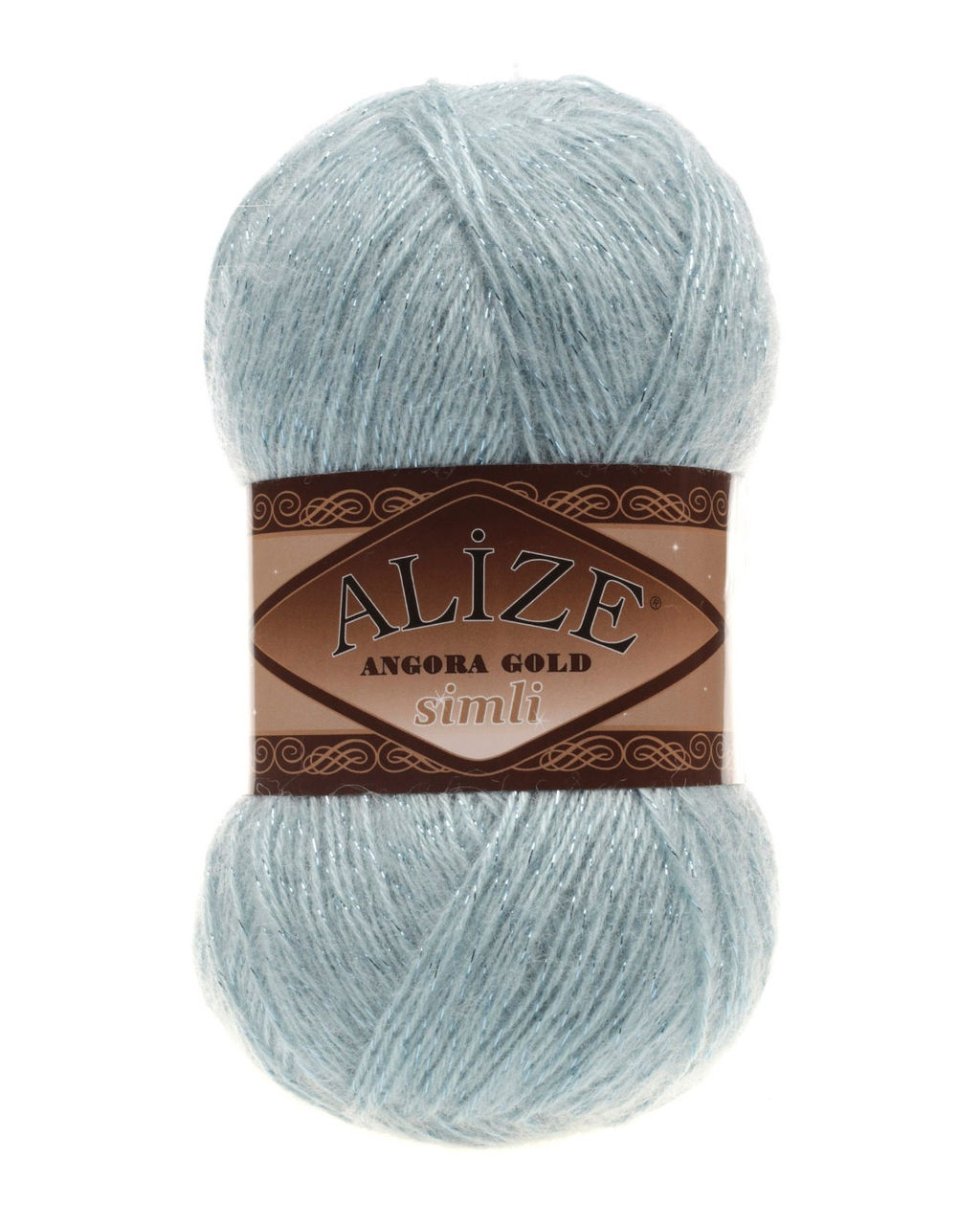 Ангора голд сим (Angora gold sim) пряжа Alize 20%шерсть 5%метанит 75%акрил 5х100г/500м фото 5