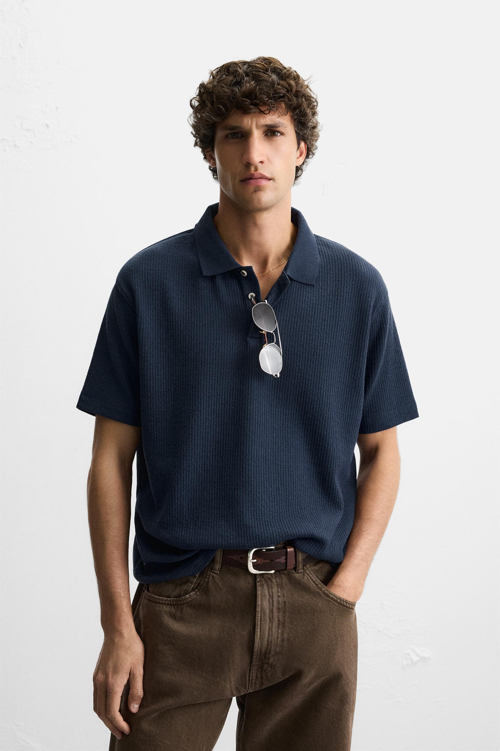 VERTICAL TEXTURE POLO SHIRT - Zara фото 2