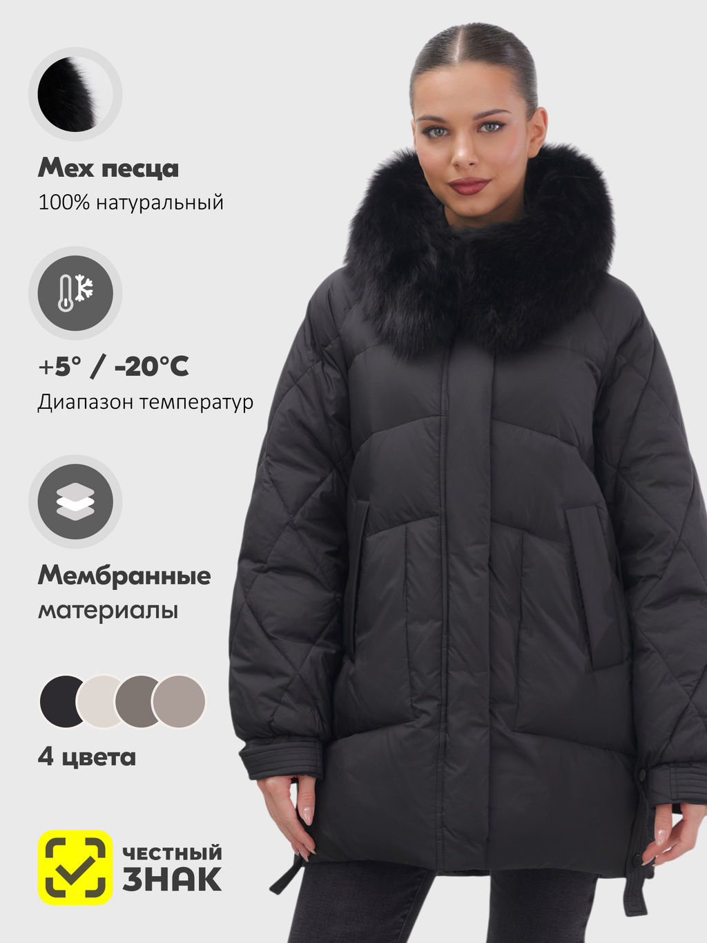 Куртка зимняя женская с мехом и капюшоном  Бренд: Visdeer  фото 19