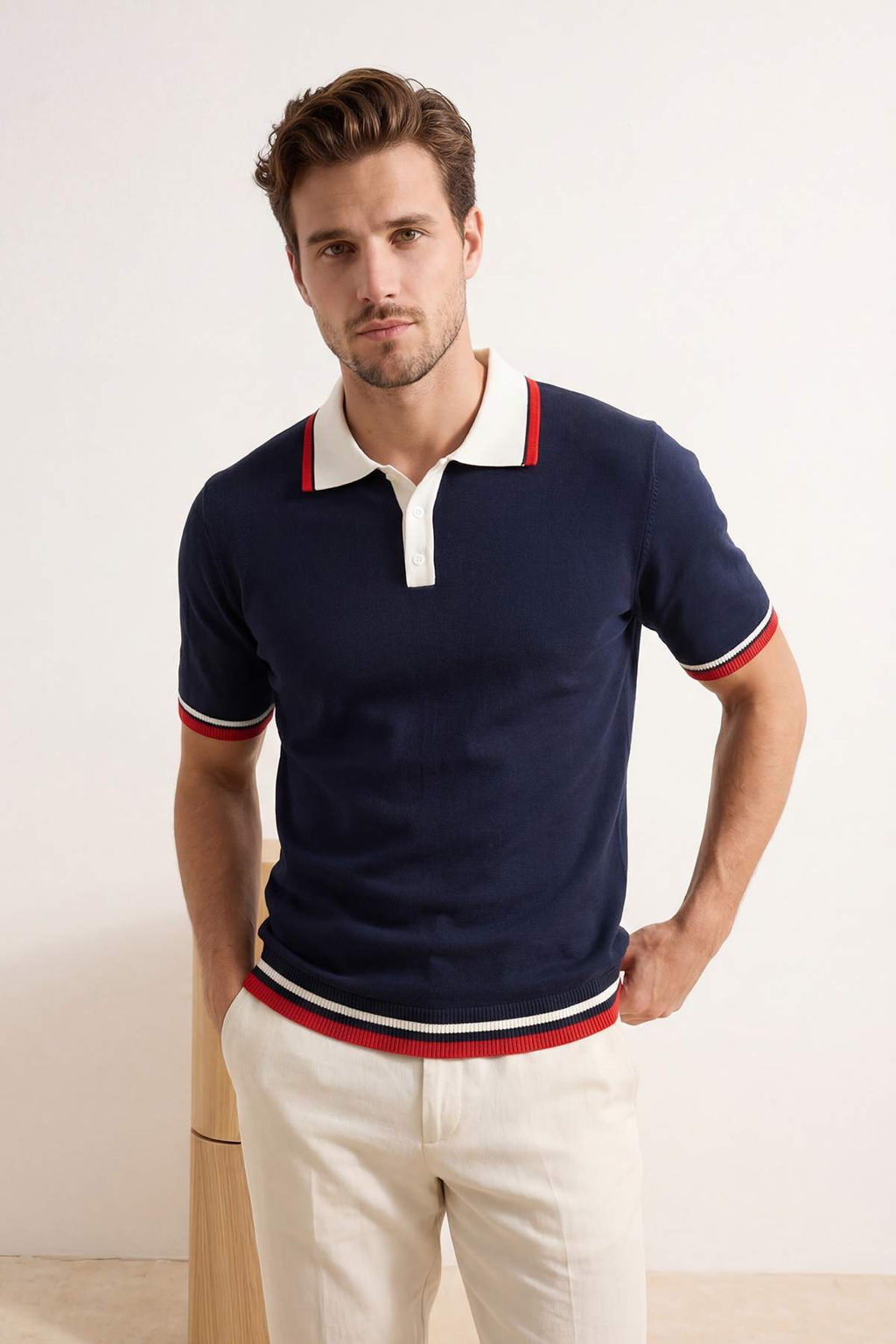 Lacivert Regular Polo Yaka Duz Polo Yaka T-shirt TMNSS26PO00032 - Trendyolmilla фото 6