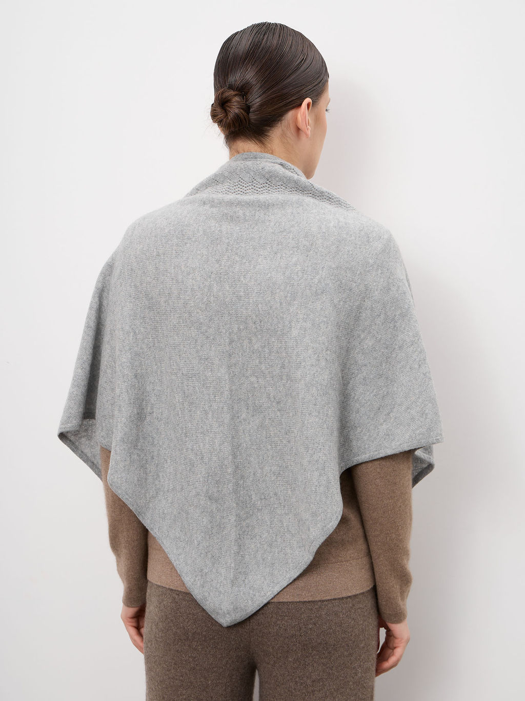 Платок из кашемира 09085 серо-голубой