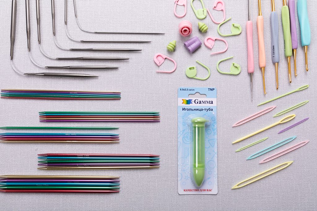 Для вязания Gamma PP-02 наконечники для спиц 5мм-10мм 2 шт