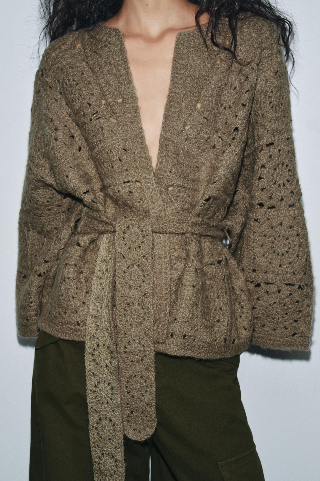 BELTED KNIT CARDIGAN - Zara фото 4