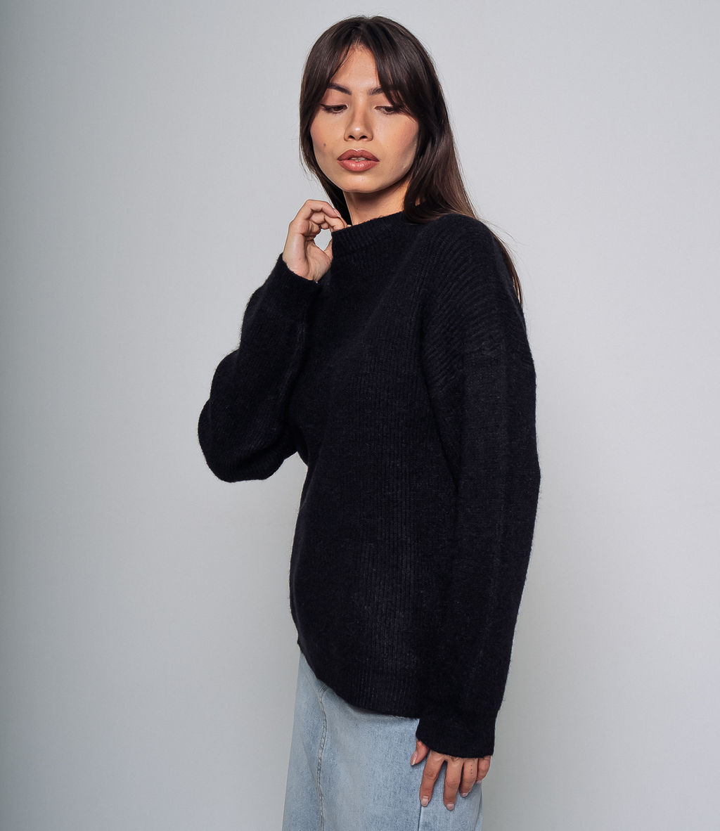 Свитер #КТ773, чёрный