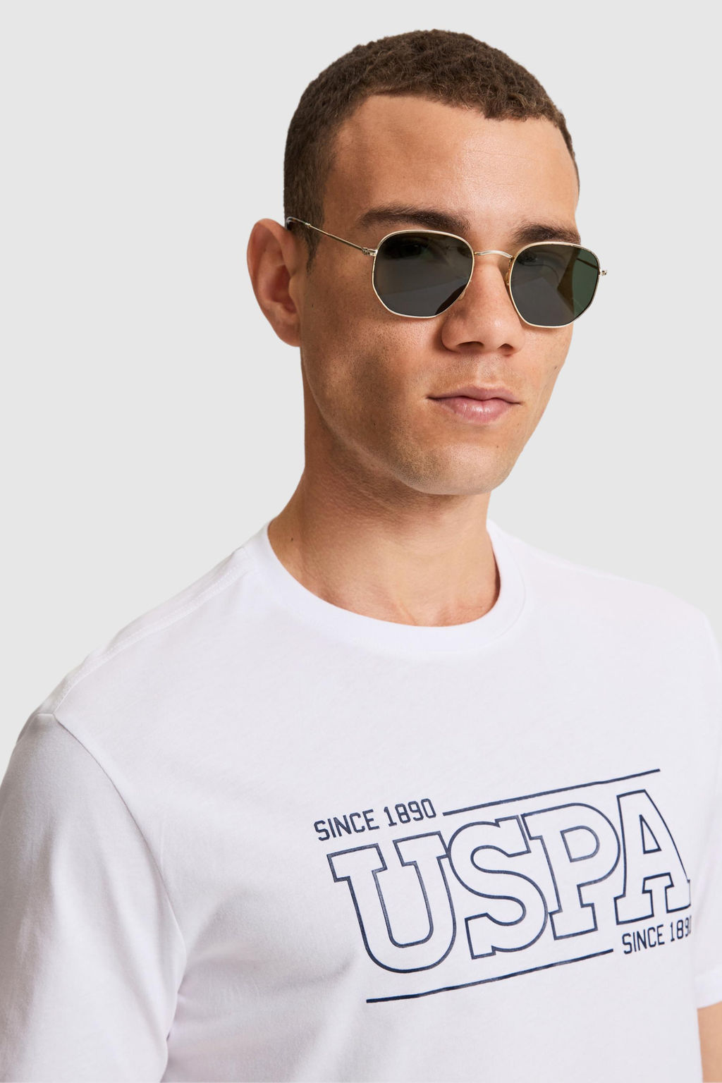 Erkek Beyaz Regular Fit Bisiklet Yaka Ti__rt