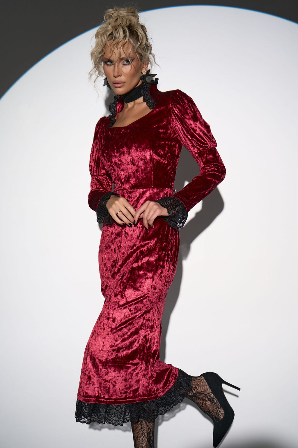 Платье Кэстл (бордовый) - Эльза фото 11