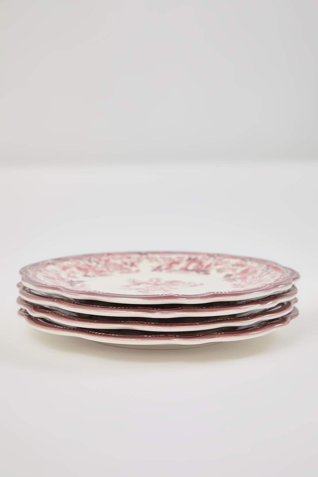 4lu Vintage Cicek Desenli Porselen Tatl? Tabag? Seti -K?rm?z? TPHAW26TBK00067 - Trendyolmilla фото 3