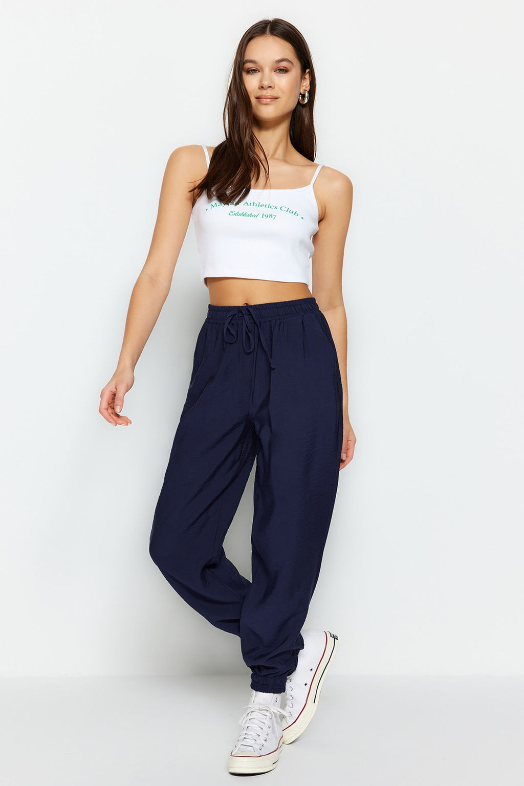 Lacivert Jogger Dokuma Pantolon TWOSS20PL0129