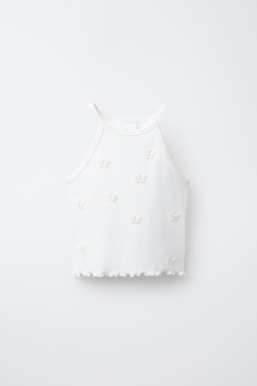 RIBBED BUTTERFLY AND FLOWER T-SHIRT
