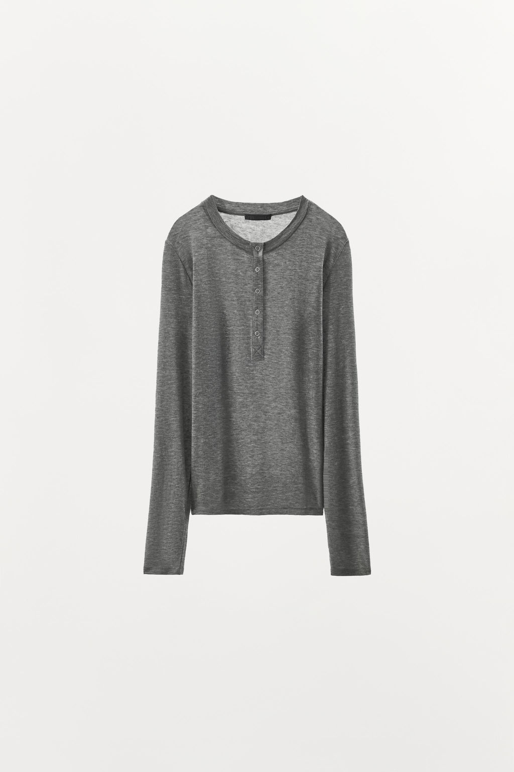 CAMISETA MEZCLA LYOCELL CUELLO PANADERO / Gris