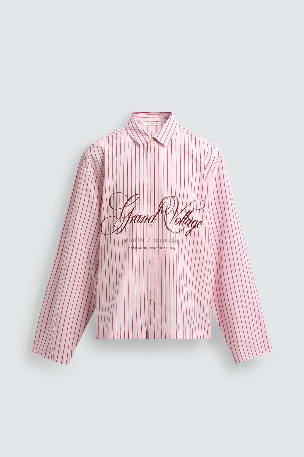 CAMISA RELAXED FIT CUADROS TEXTO / Rosa - Zara фото 7