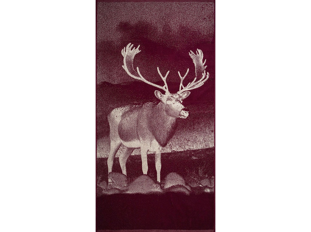Полотенце махровое 6с102.413ж1 Фото-олень(кр.дерево1) 81х160см