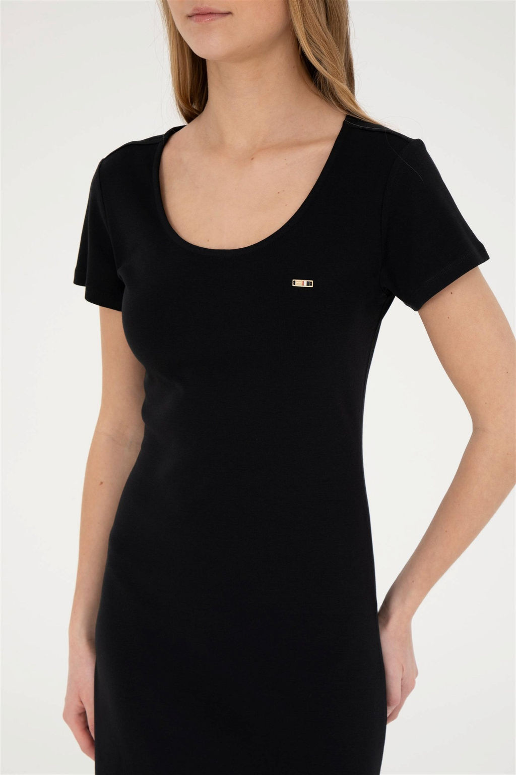 Женское черное трикотажное платье - U.s. polo assn фото 6