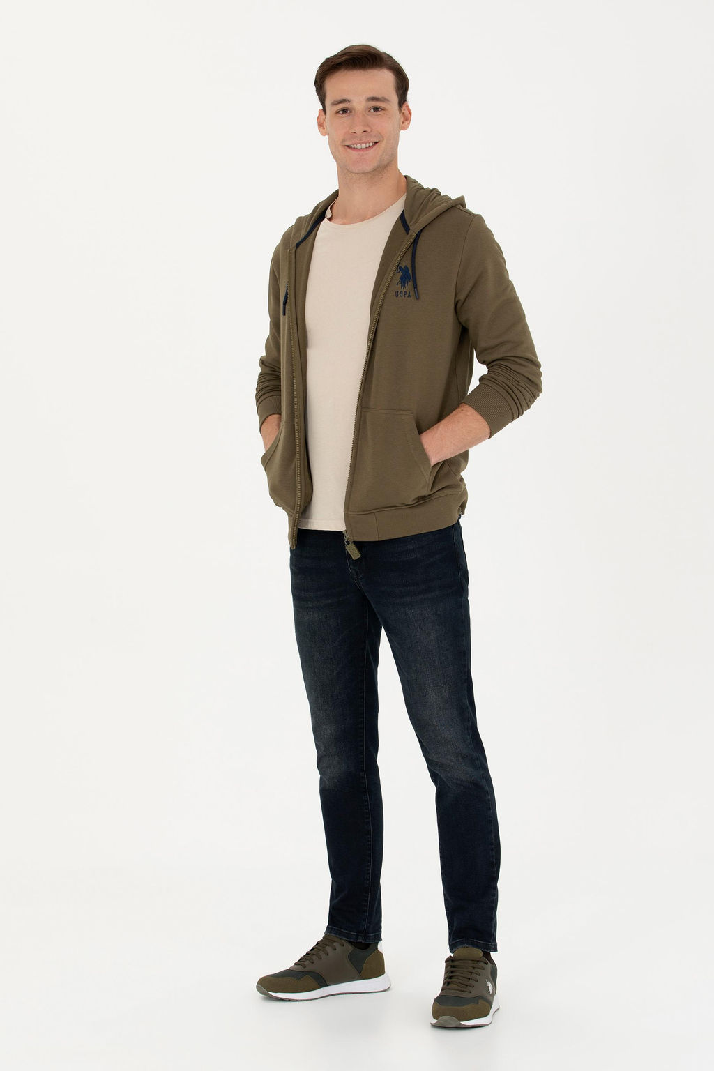 Мужской свитшот цвета хаки Неожиданная скидка в корзине