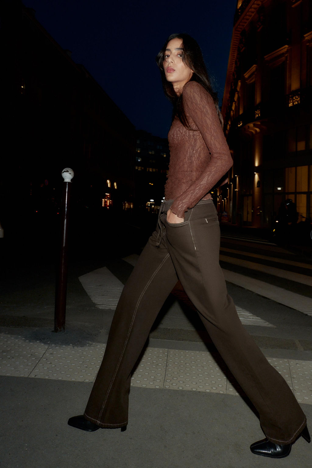 Z1975 STRAIGHT HIGH-WAIST JEANS WITH LACES - Zara фото 3