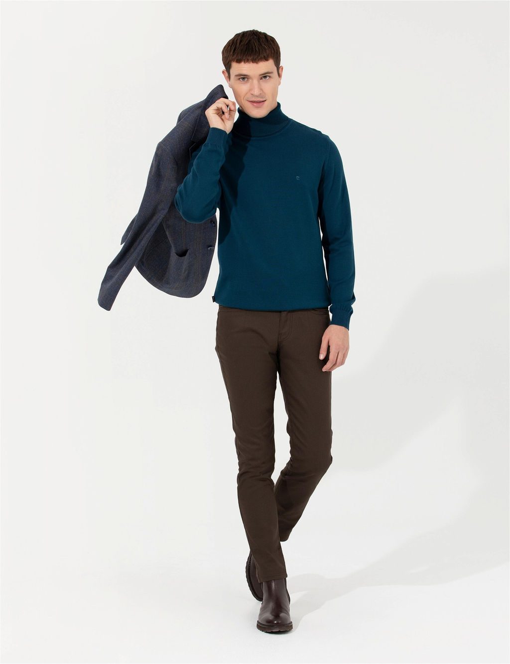 Kahverengi Slim Fit Kanvas Pantolon