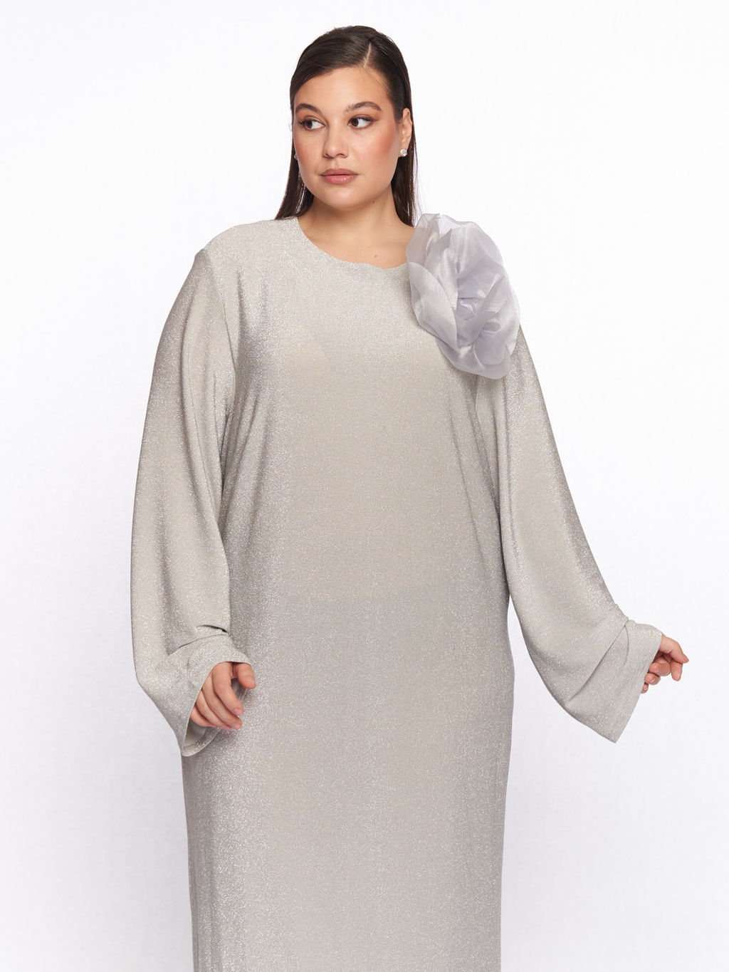 Серое платье с люрексом PP51727GRY24 - Артесса фото 8