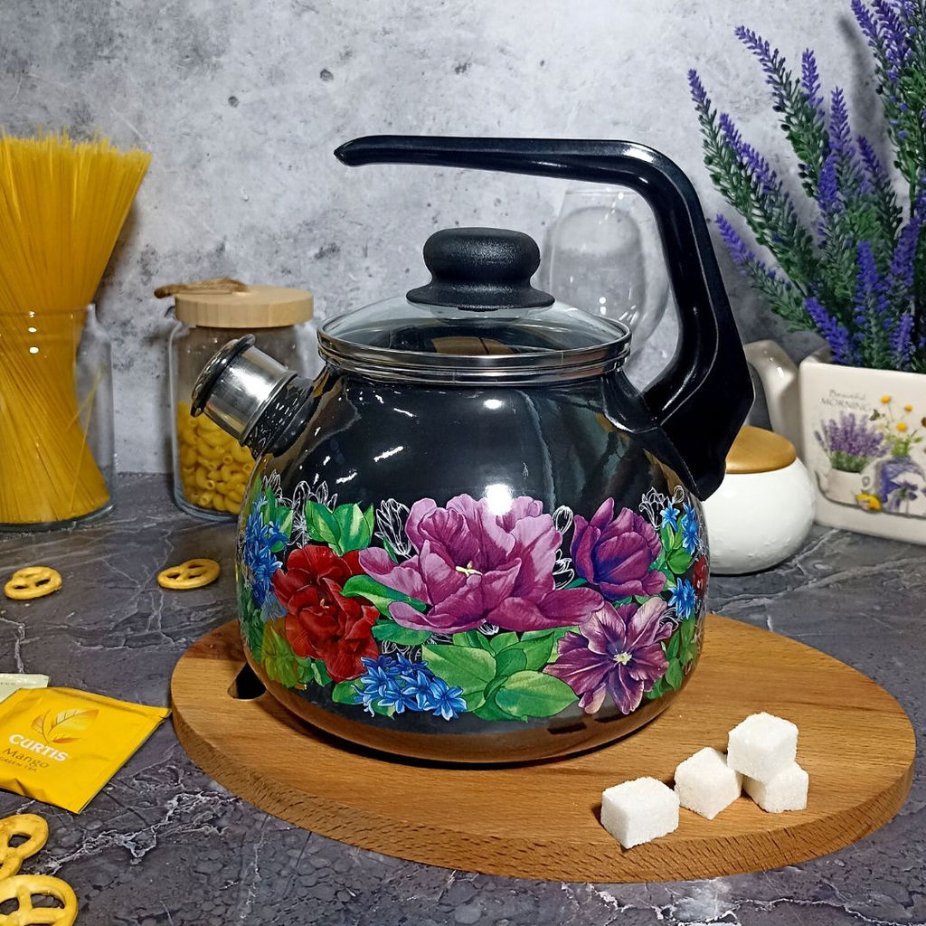 Чайник для плиты 3,0л сф.со св. "Каталина" мокр.асф. 1RC12