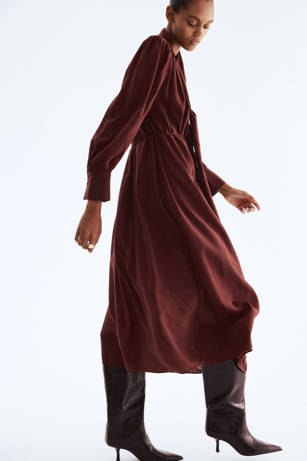 Vestido camisero con lazada - H&m фото 6