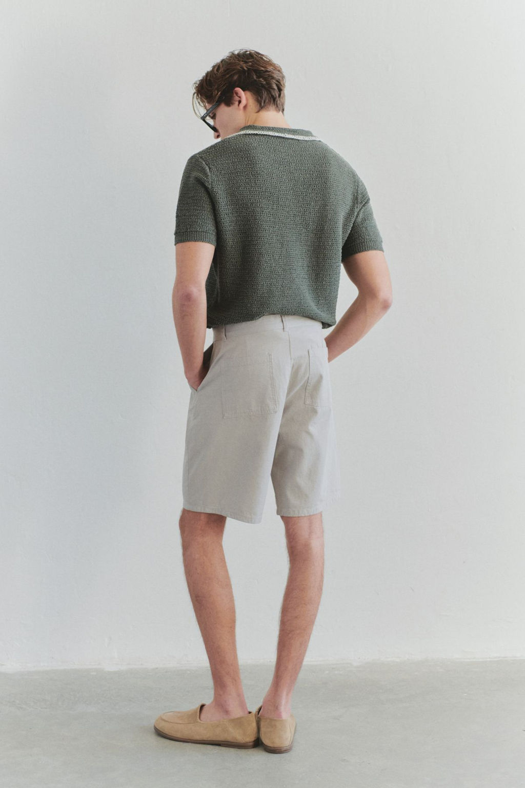 TRENDYOL MAN Limited Edition Erkek Tas Oversize Fit Gabardin Kemer Detayl? Sort & Bermuda TMNSS25SR00025 - Trendyolmilla фото 2