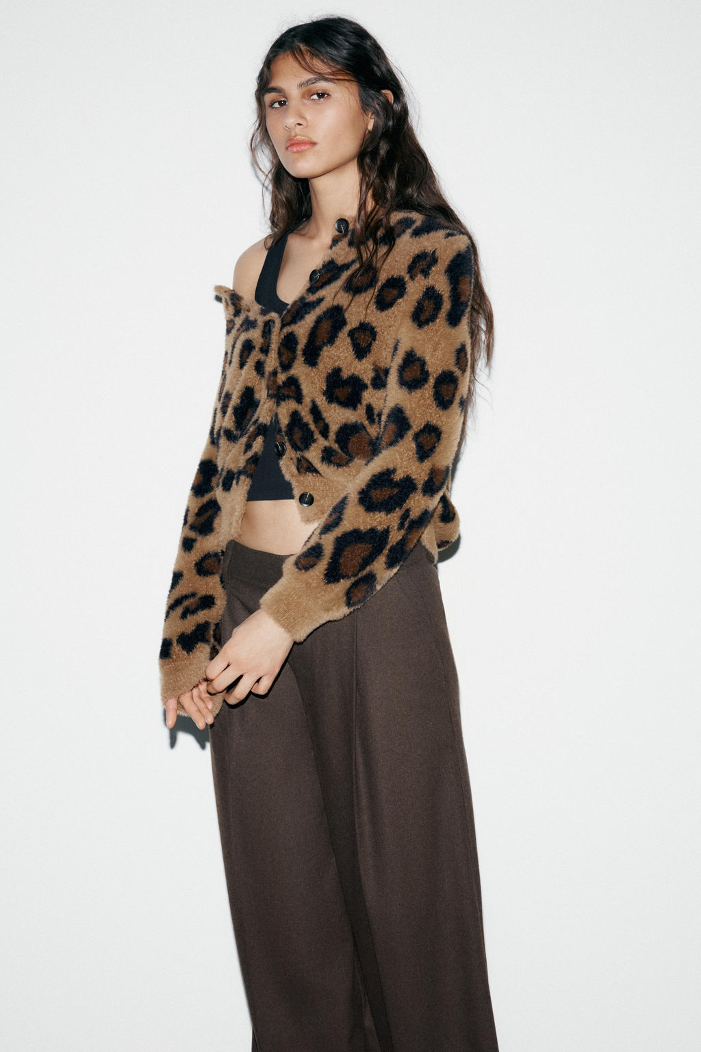 ANIMAL JACQUARD KNIT CARDIGAN - Zara фото 4