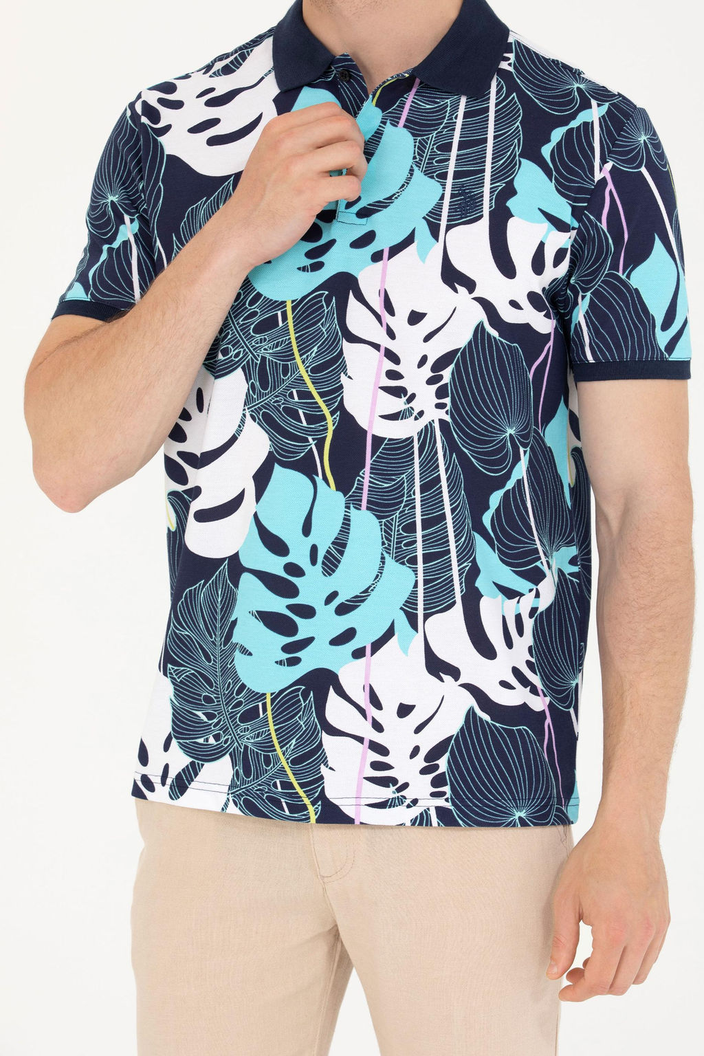 U. S. Polo Assn Мужская темно-синяя футболка с воротником-поло - U.s. polo assn фото 13