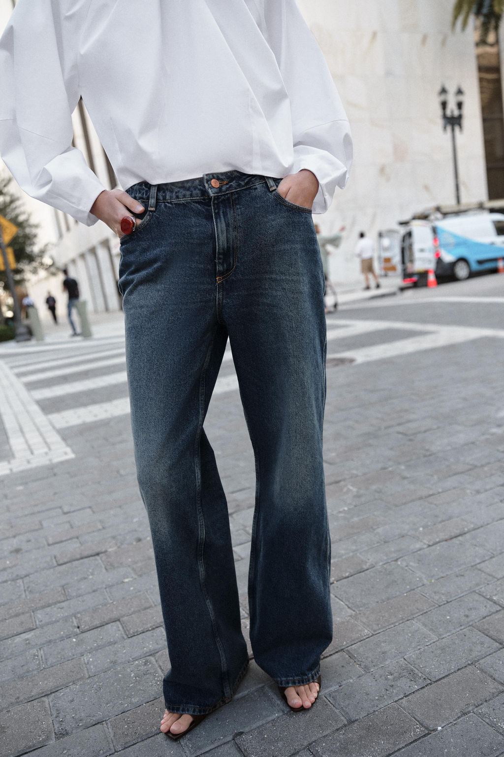 JEANS Z1975 STRAIGHT MID-WAIST - Zara фото 13