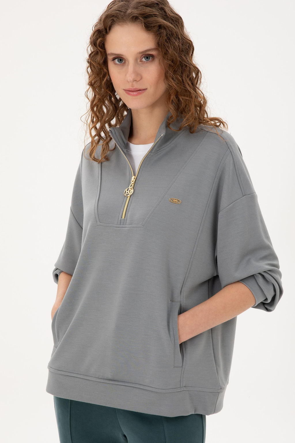 Женский серый меланжевый свитшот Неожиданная скидка в корзине - U.s. polo assn фото 3