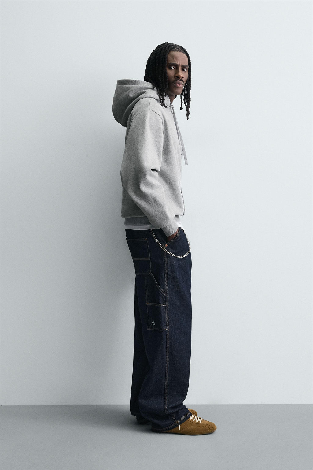 SUDADERA CAPUCHA HEAVYWEIGHT B?SICA / Gris vigor? - Zara фото 4