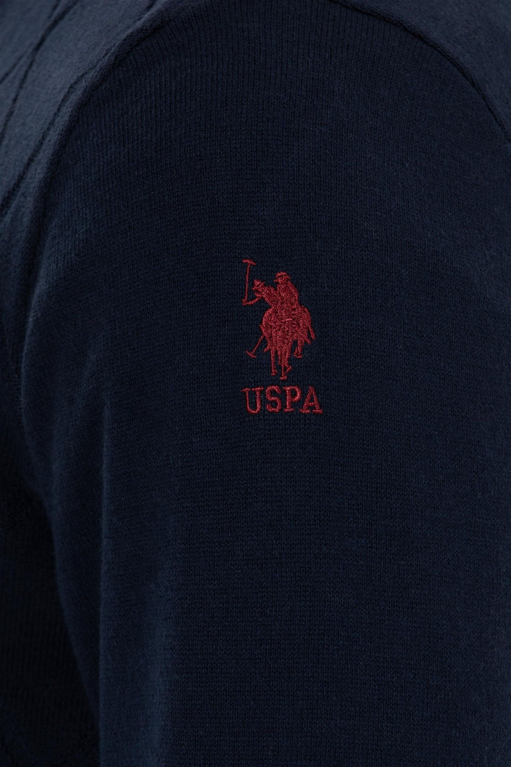 U. S. Polo Assn Мужской темно-синий трикотажный свитер с v-образным вырезом - U.s. polo assn фото 14
