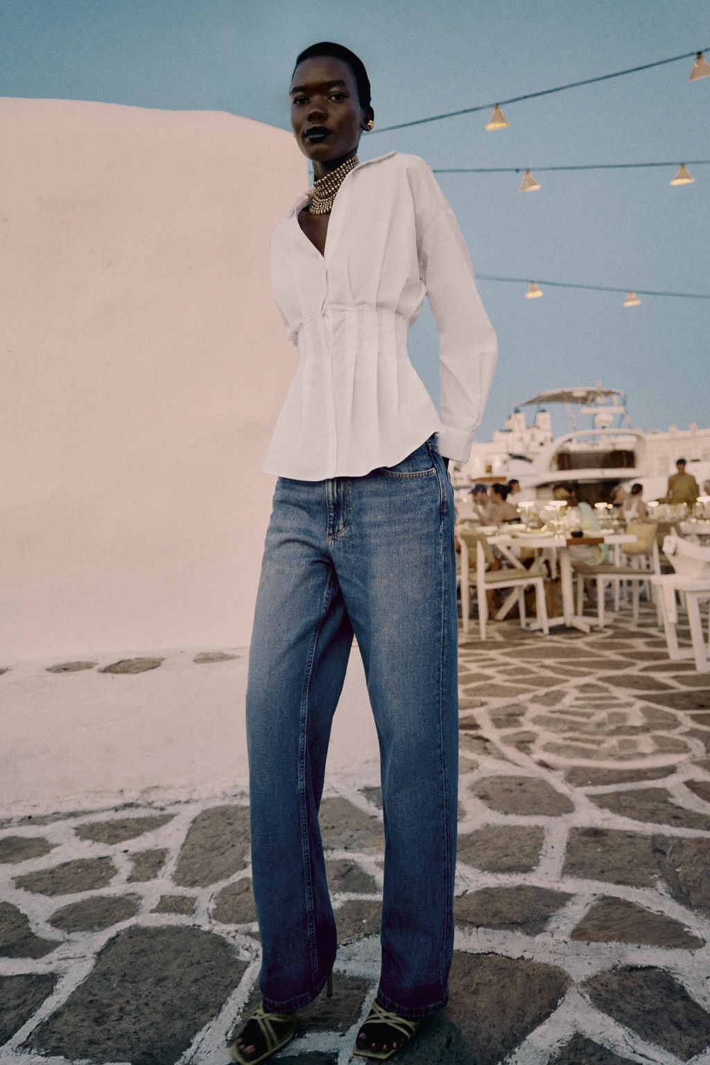 CAMISA POPEL?N PLIEGUES / Blanco