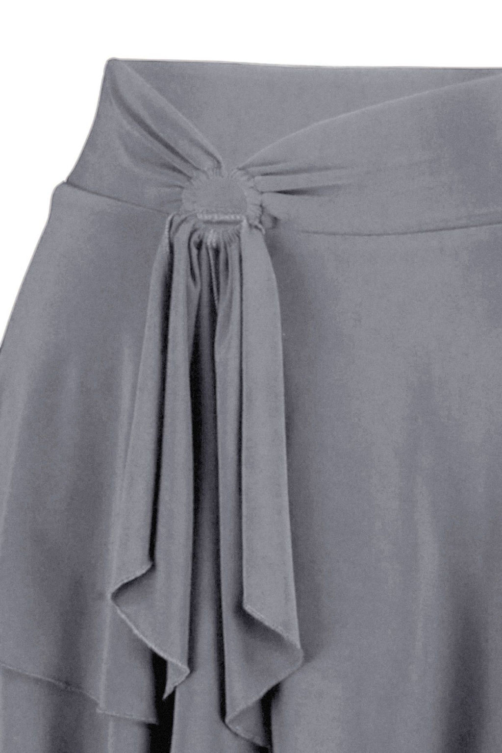 Ac?k Antrasit F?rf?r Detayl? Volanl? Mini Esnek Orme Etek TWOAW24ET00214