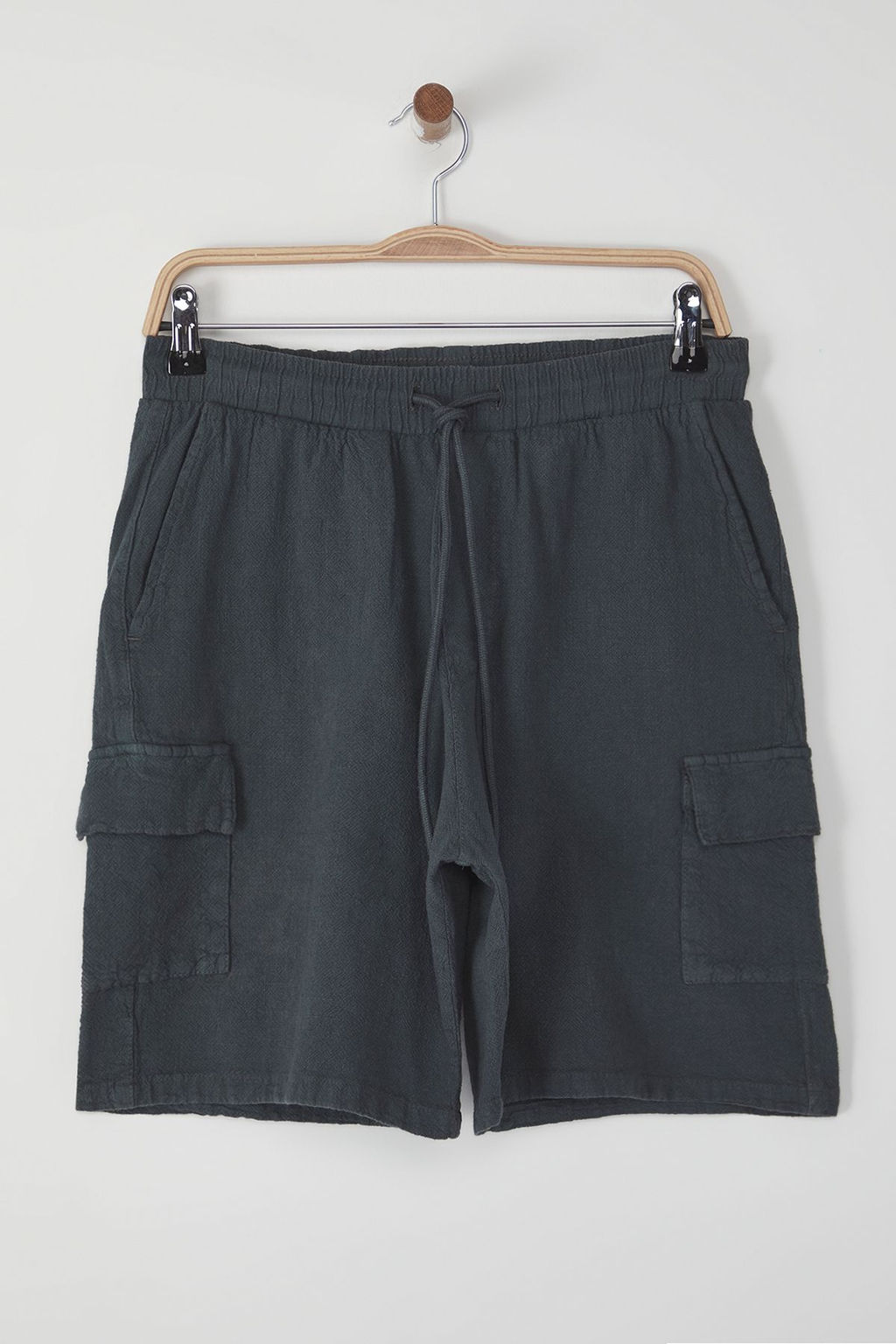 TRENDYOL MAN Antrasit Loose Fit %100 Pamuk Keten Gorunumlu Dokulu Sort & Bermuda TMNSS25SR00007 - Trendyolmilla фото 8