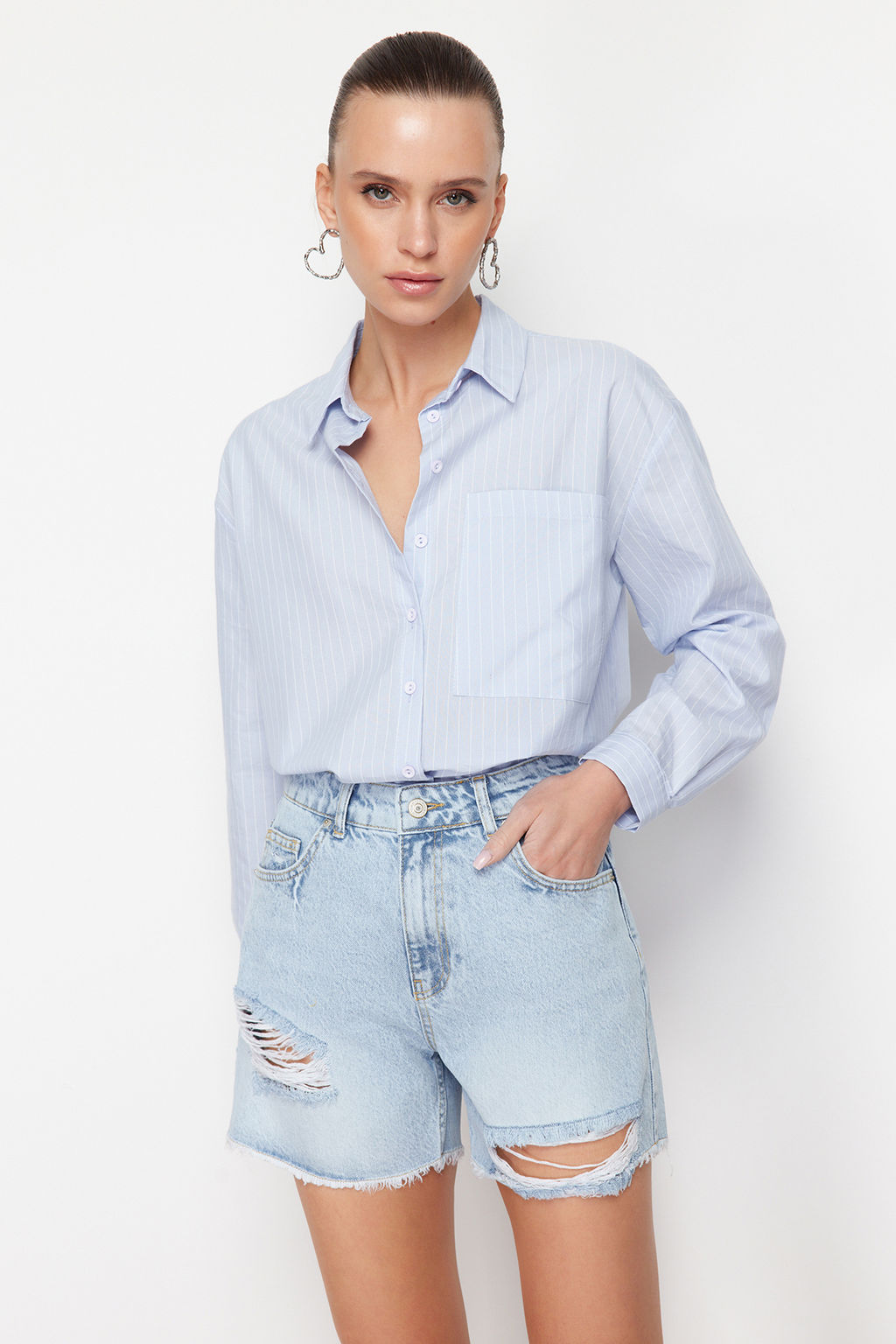 Mavi Y_rt_kl_ Y_ksek Bel Denim _ort TWOSS24SR00132