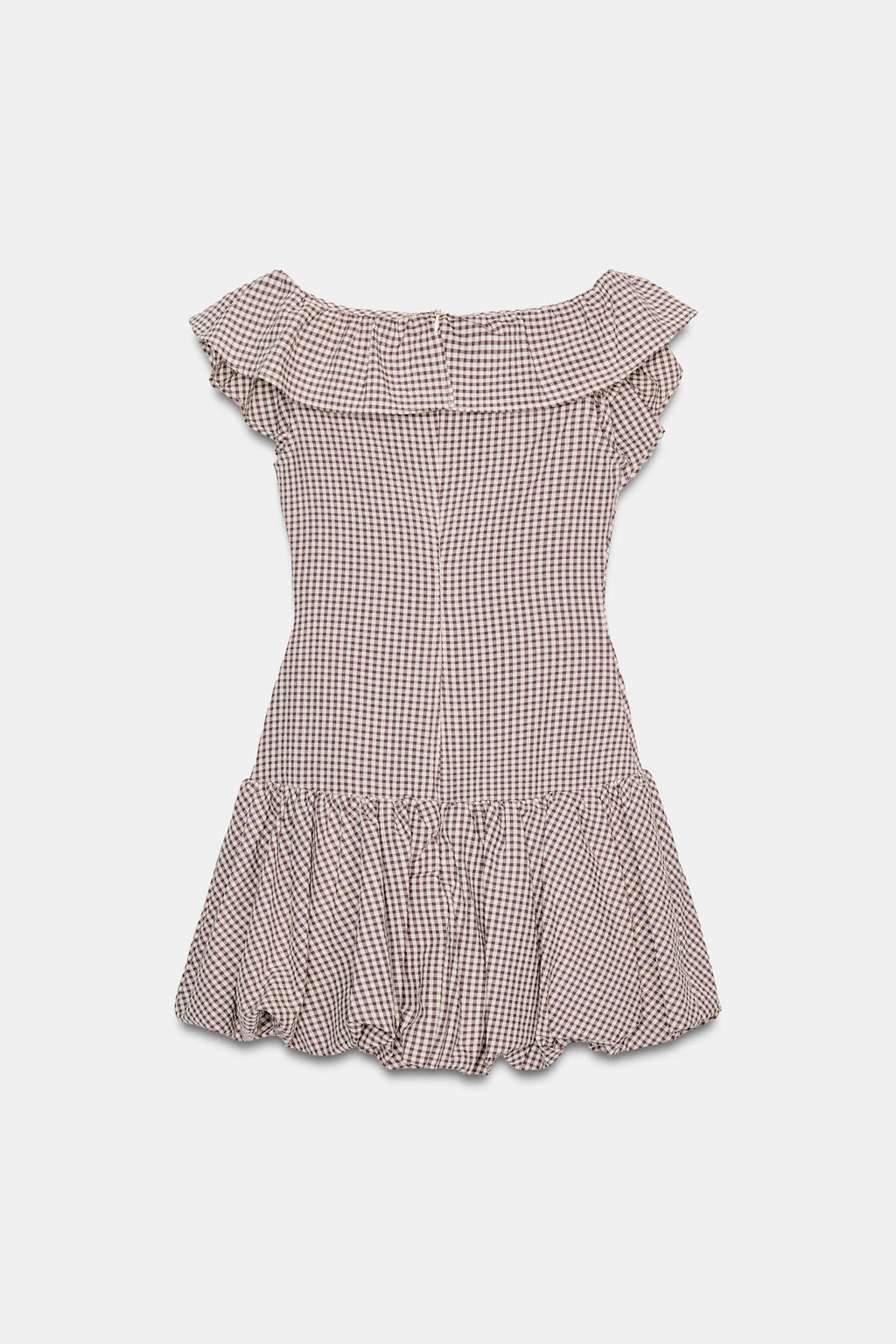 VESTIDO MONO CUADRO VICHY / Crudo / Marr?n - Zara фото 7