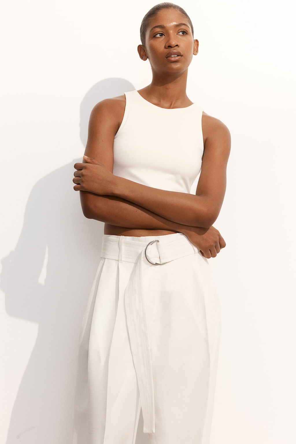 Top de microfibra cropped - H&m фото 2