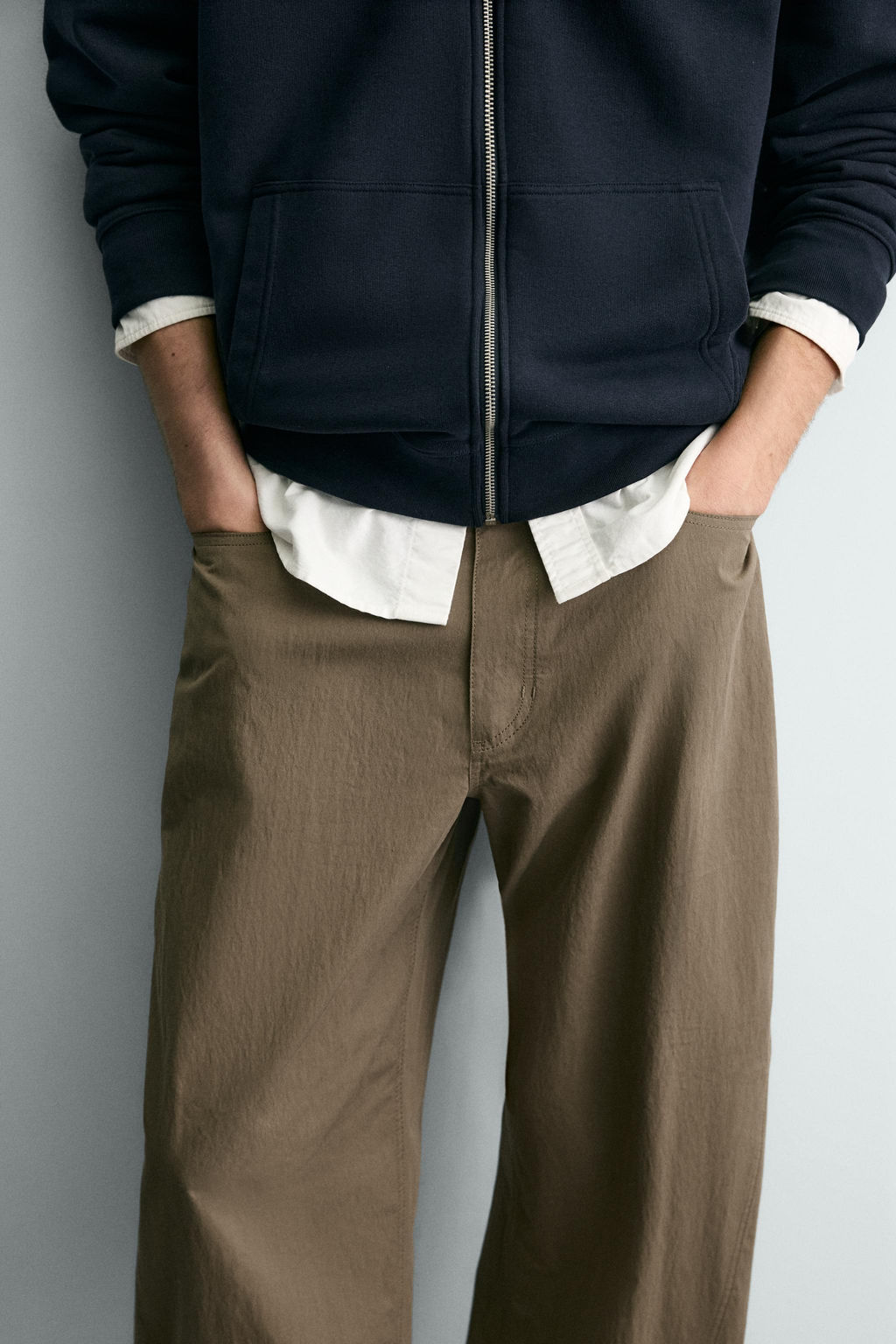 PANTAL?N CURVED FIT / Khaki - Zara фото 5