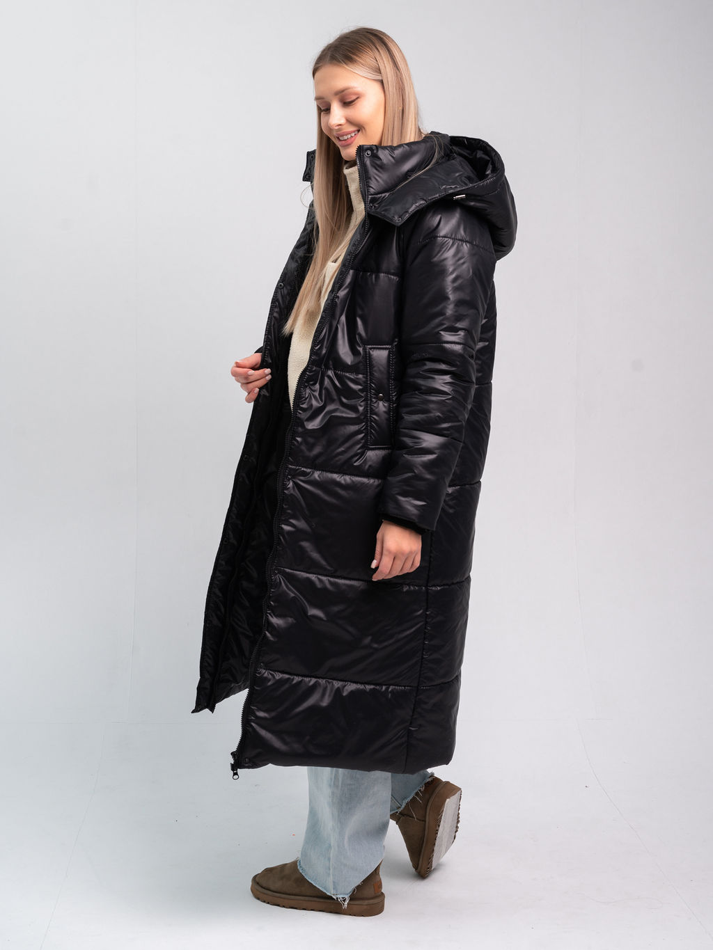 Пальто зимнее "Дейзи" женское черный