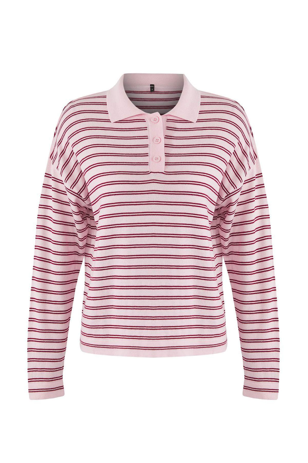 Wardrobe Essentials Pembe Premium Iplik/Ozel Iplikli Genis Kal?p Cizgili Triko Kazak TWOAW26KZ00195 - Trendyolmilla фото 5