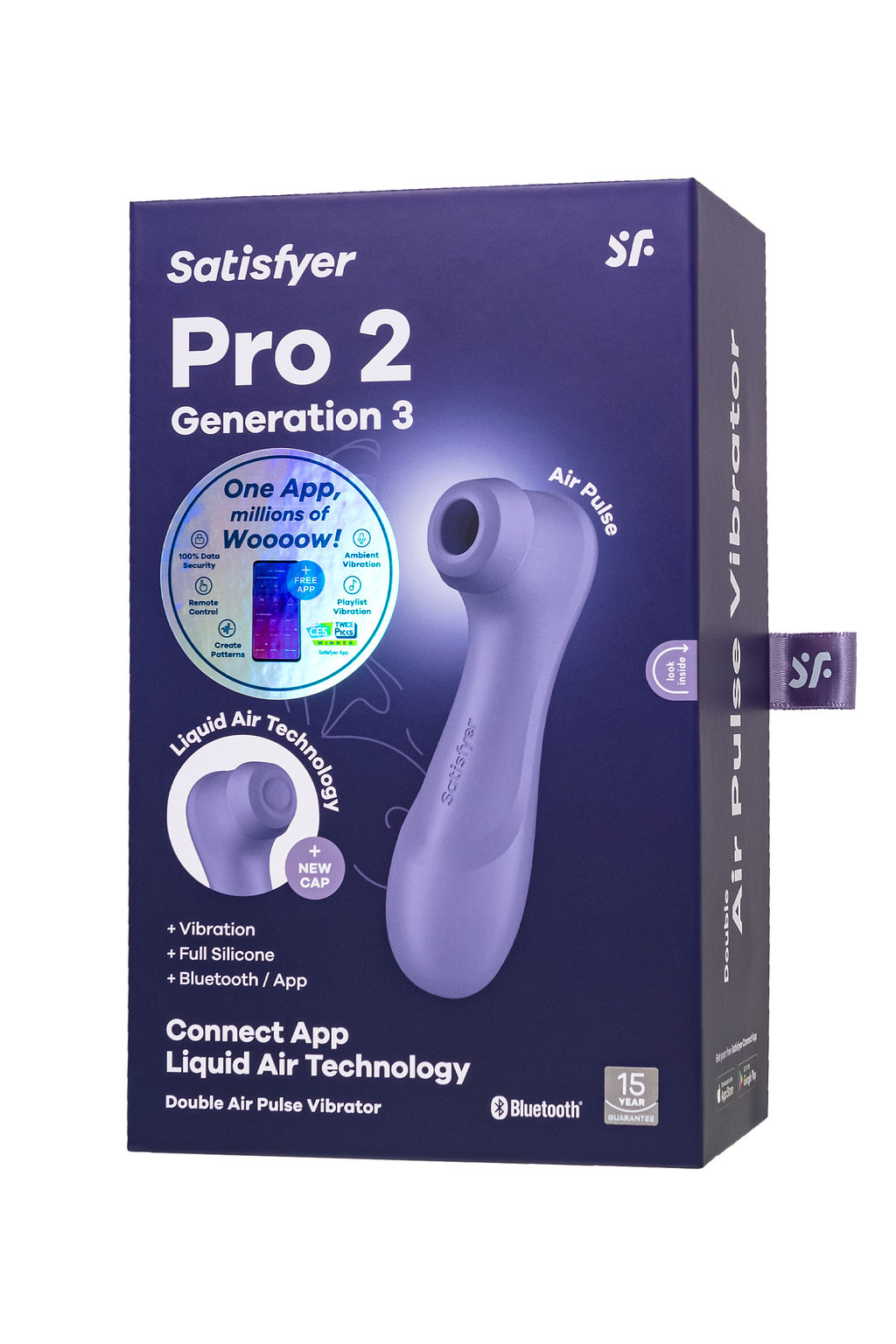 Вакуумный стимулятор клитора Satisfyer Pro 2 Generation 3, Bluetooth/App, фиолетовый  фото 9