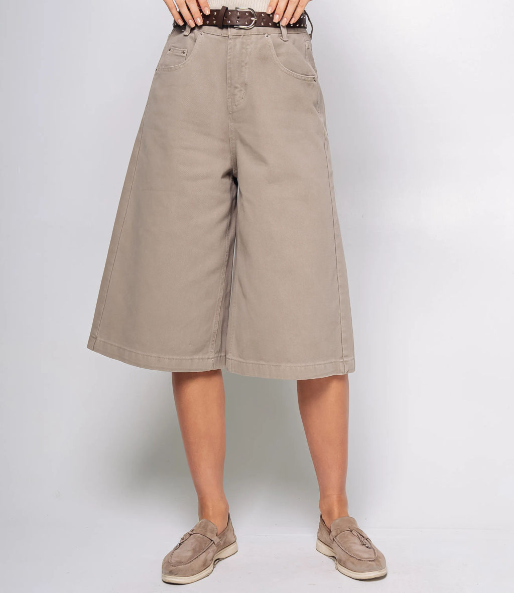 Джинсовые шорты #КТ5035, бежево-серый - Dommod фото 2