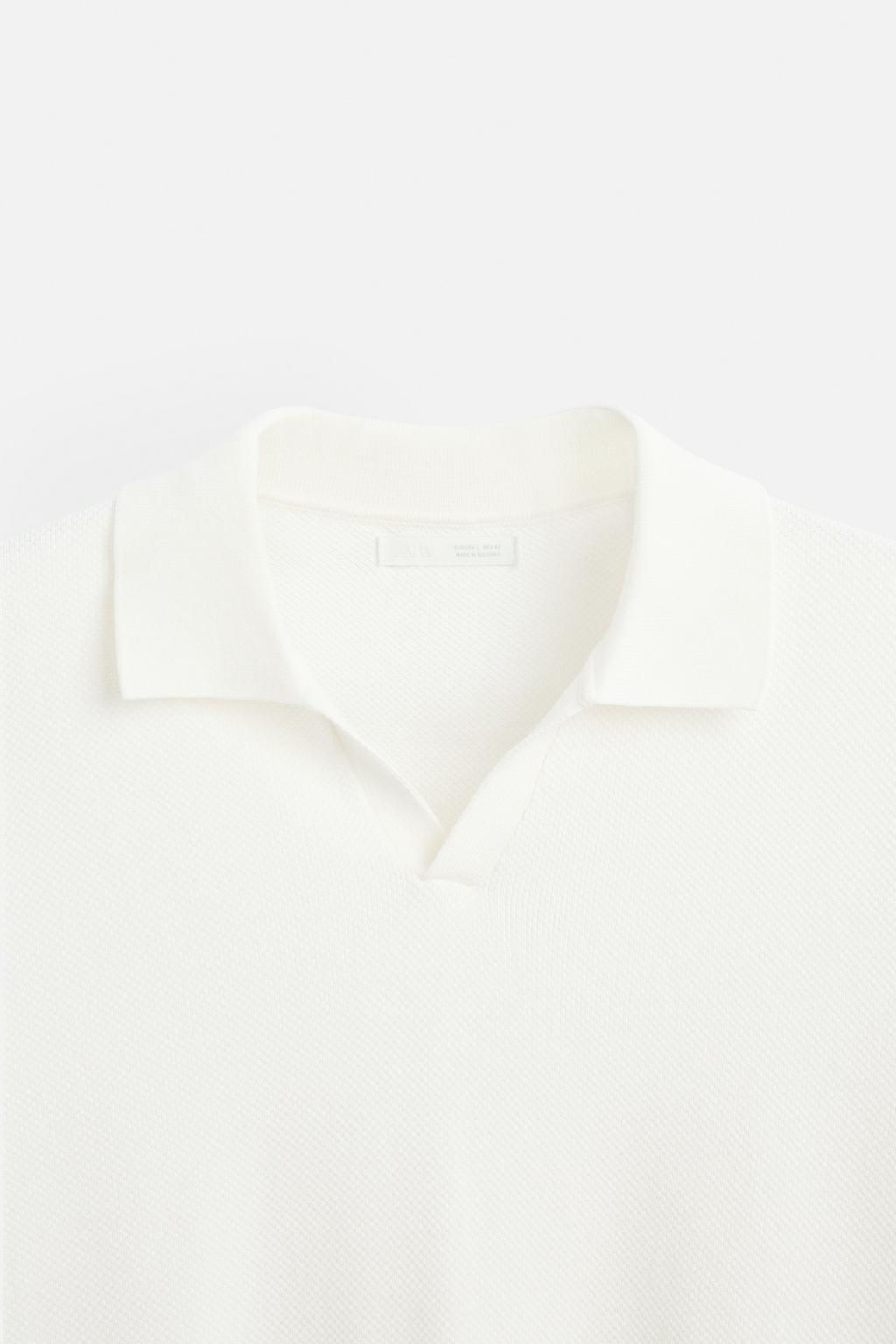 TEXTURED KNIT POLO SHIRT - Zara фото 28