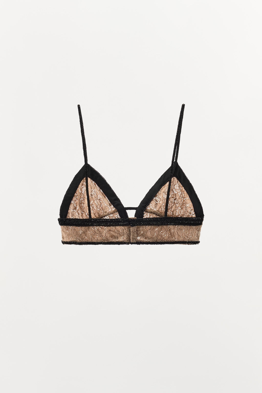 LACE BRA WITH FLORAL EMBROIDERY AND BEADING - Zara фото 4