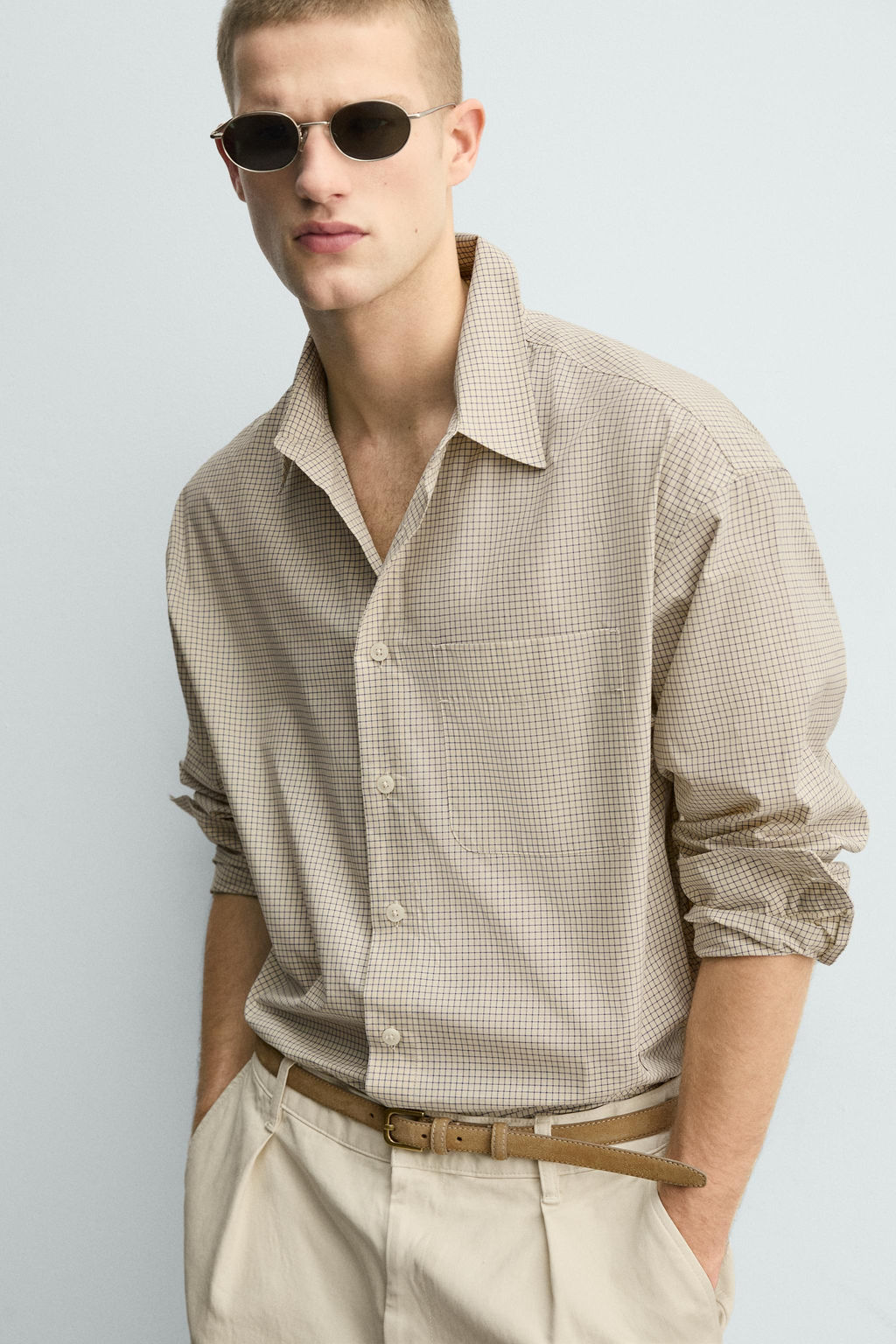 CAMISA CUADROS BORDADO / Crudo - Zara фото 5