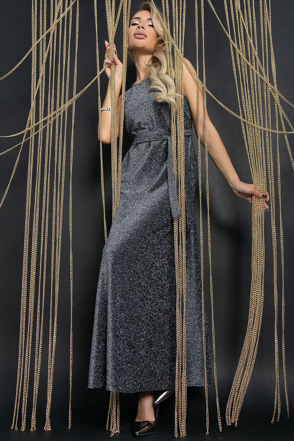 Платье Алхери (темное серебро) П11757 - Lt collection фото 4