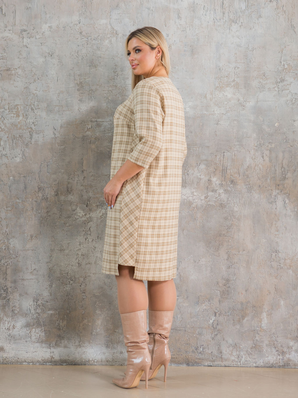 Платье 1356 голубая клетка - Novita фото 15