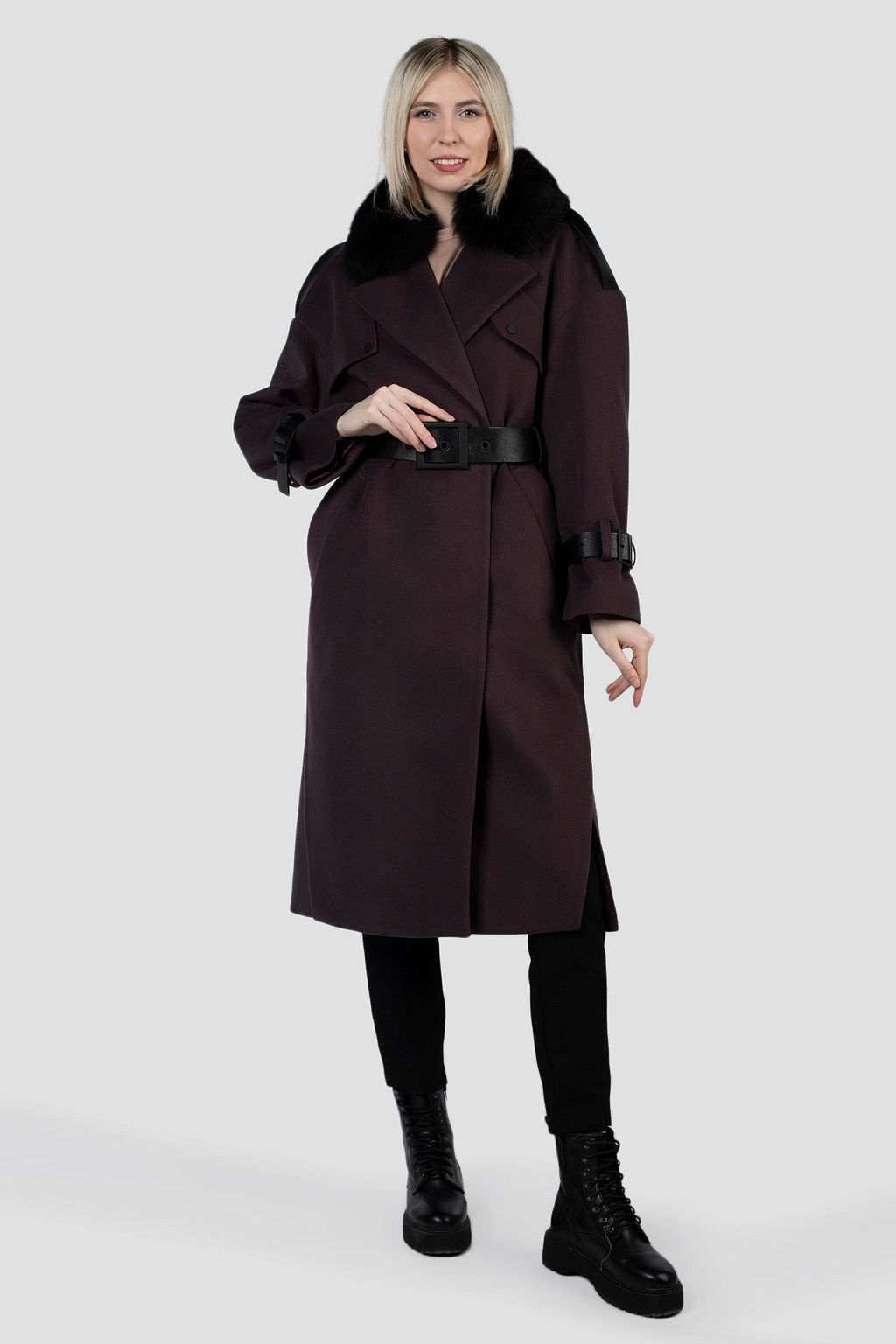 Мех натуральный (песец) Пальто утепленное Термофинн 100 г - El podio фото 2